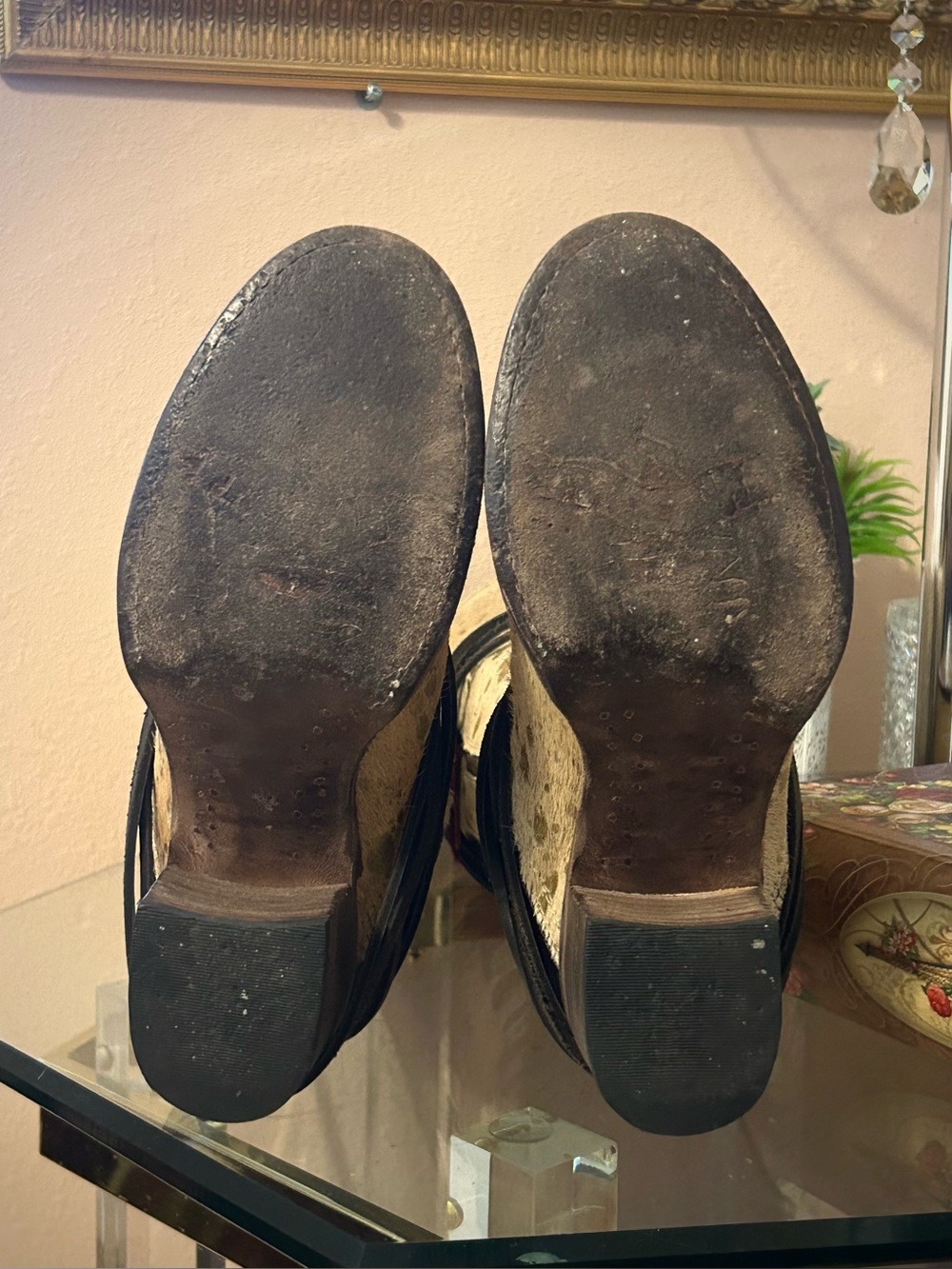 RARE Freebird Coal Calf Hide Light Cream with Gold Spots Lace-Up Leather Boot 9 - Picture 16 of 16